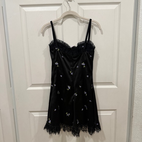 Widow Enchanted Forest Embroidered Floral Lace Trim‎ Mini Dress small s - Picture 5 of 8